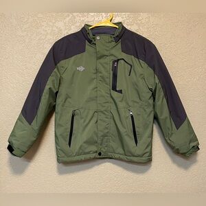 Wantdo Green & Black Sz 8 Colorblock Youth Full Zip Winter Jacket EUC